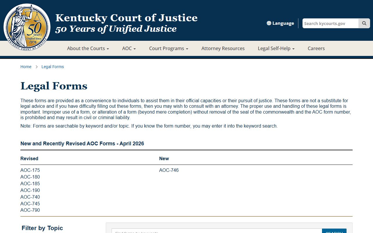 Robertson County court records Kentucky Court of Justice legal forms library