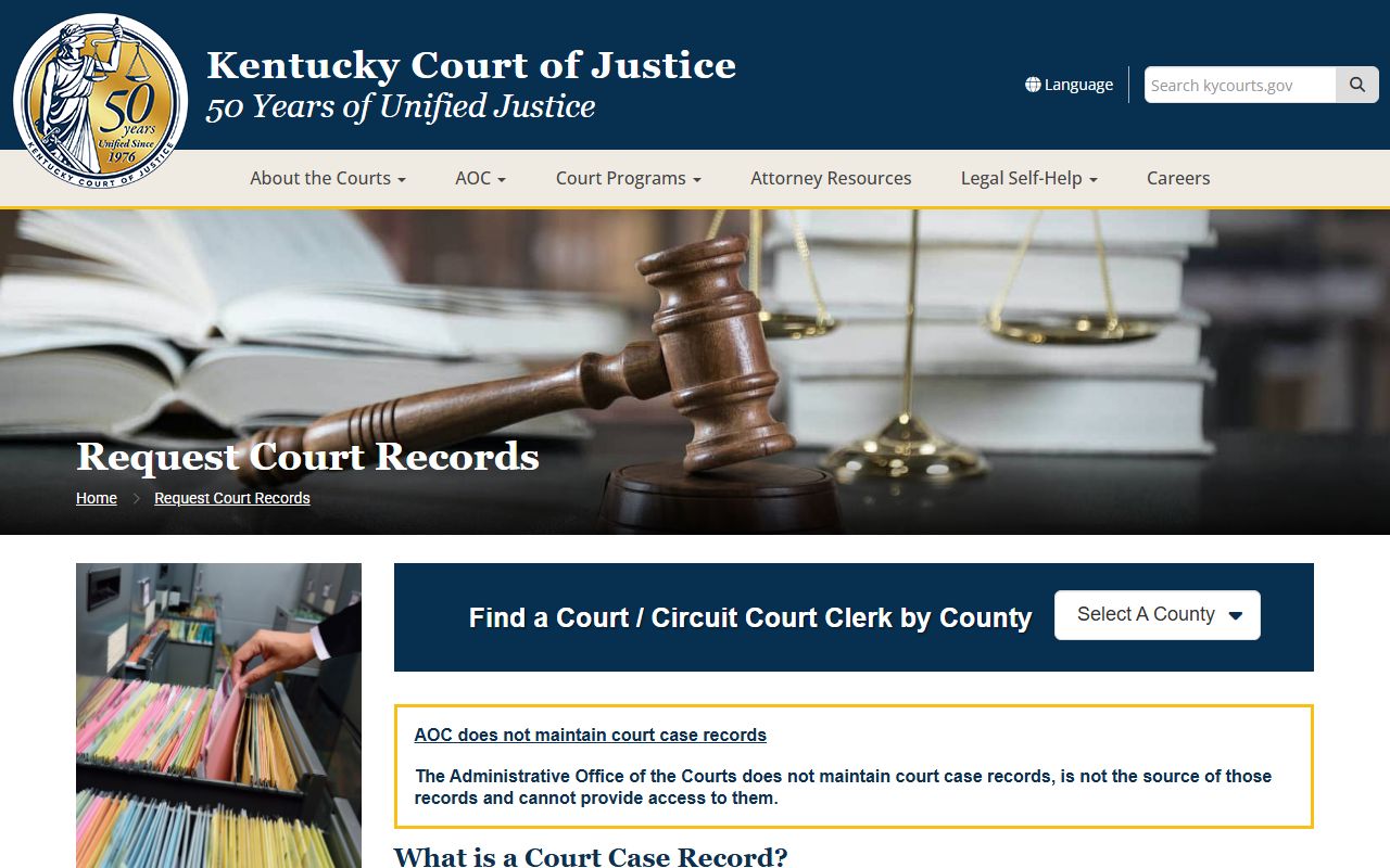 Robertson County court records request court records instructions