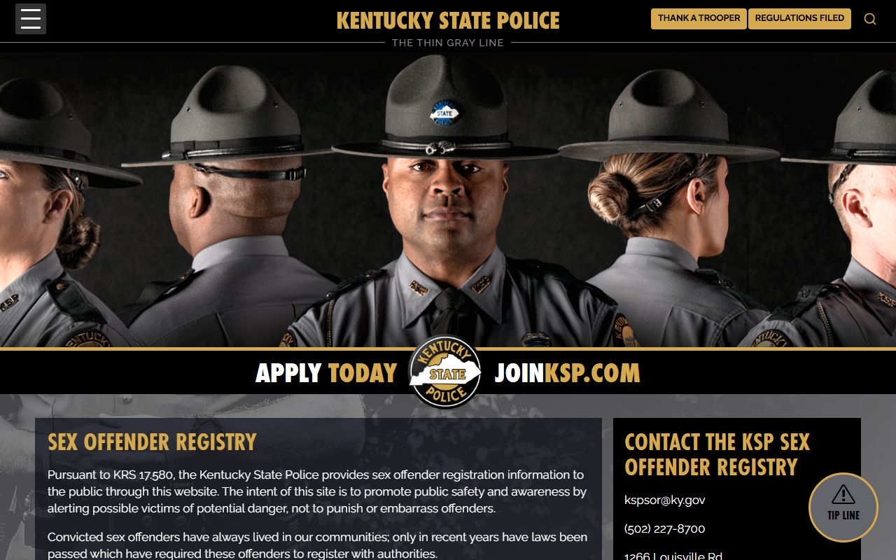 Robertson County criminal court records Kentucky State Police sex offender registry