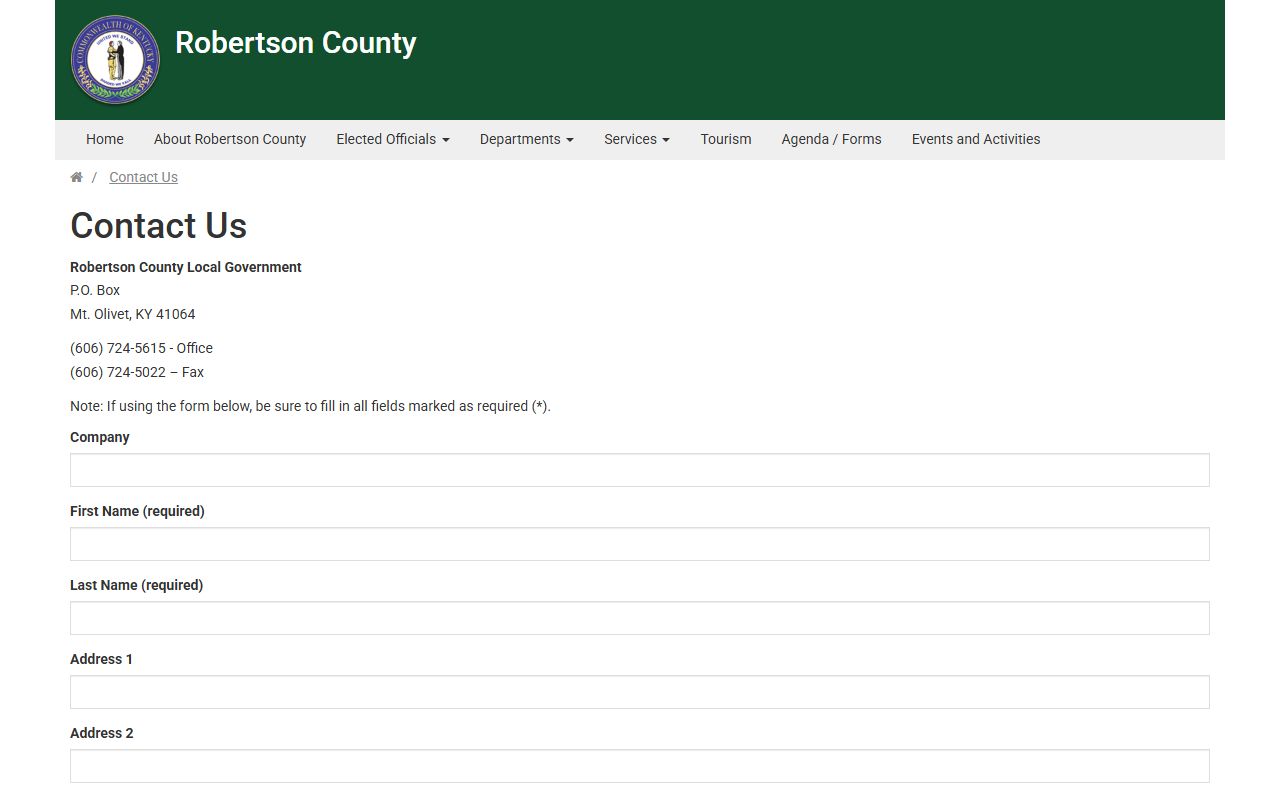 Robertson County court records official contact form