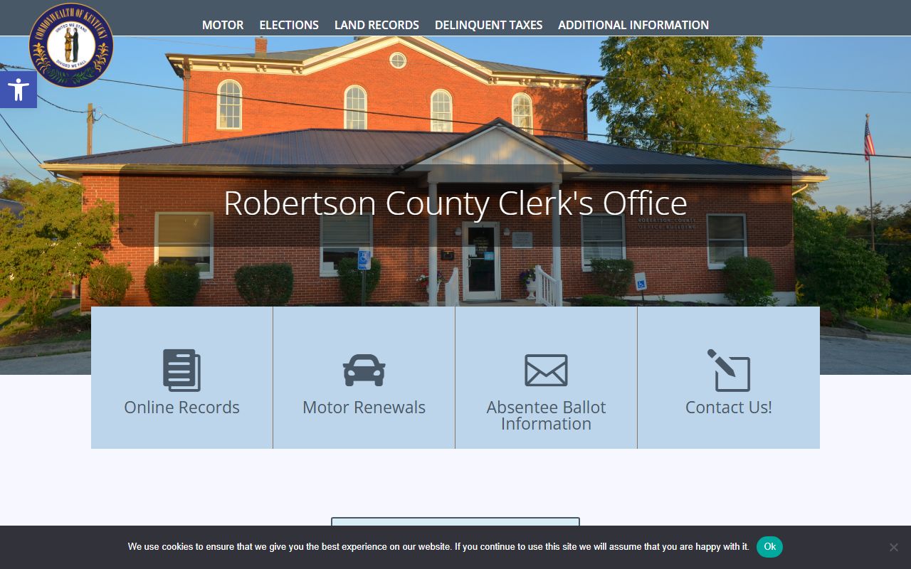 Robertson County court records County Clerk homepage